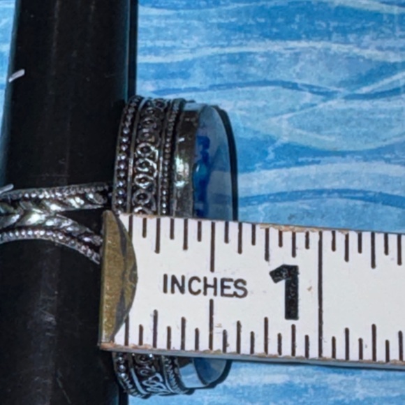 Blue Agate Silver Ring - Picture 15 of 15